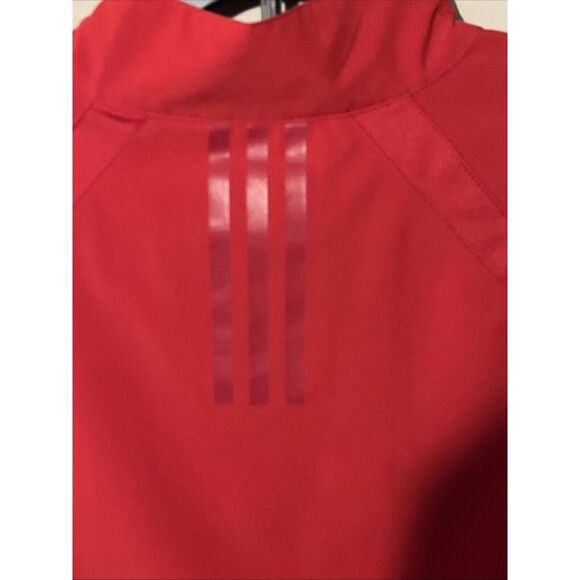 Adidas Men's Large 1/4 Zip Long Sleeve Pull Over In Red‎ Vented Back - Picture 6 of 6